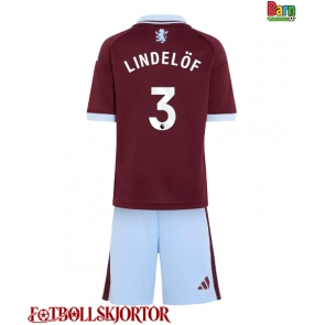 Aston Villa Victor Lindelof #3 Hemmakläder Barn 2026-27 Kortärmad (+ Korta byxor)